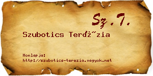 Szubotics Terézia névjegykártya